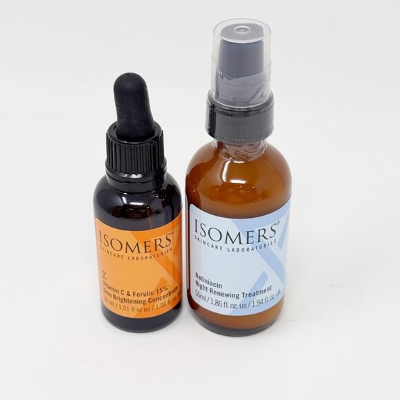 Isomers Skincare Vitamin C Day & Retiniacin Night Renewing Skin Brightening Duo - Picture 1 of 5